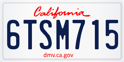 CA license plate 6TSM715