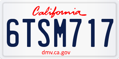 CA license plate 6TSM717