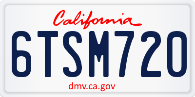CA license plate 6TSM720