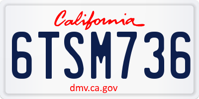 CA license plate 6TSM736