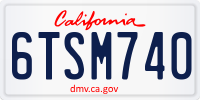 CA license plate 6TSM740
