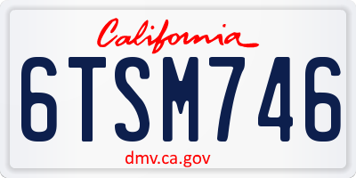 CA license plate 6TSM746