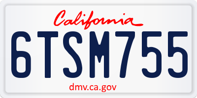 CA license plate 6TSM755