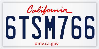 CA license plate 6TSM766