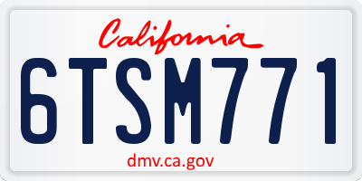 CA license plate 6TSM771