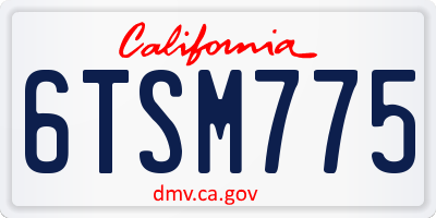 CA license plate 6TSM775