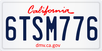 CA license plate 6TSM776
