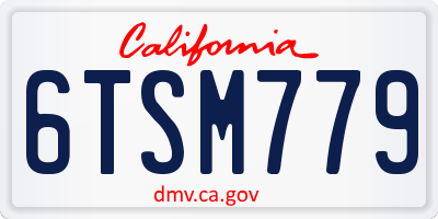 CA license plate 6TSM779