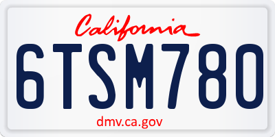 CA license plate 6TSM780
