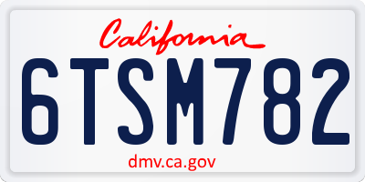 CA license plate 6TSM782