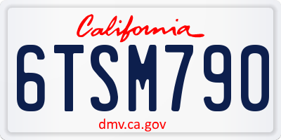 CA license plate 6TSM790