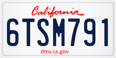 CA license plate 6TSM791