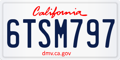 CA license plate 6TSM797