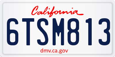 CA license plate 6TSM813