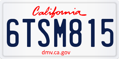 CA license plate 6TSM815