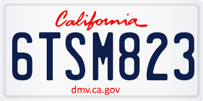 CA license plate 6TSM823
