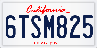 CA license plate 6TSM825