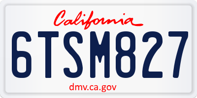 CA license plate 6TSM827