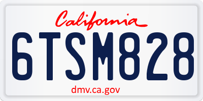 CA license plate 6TSM828