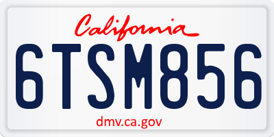 CA license plate 6TSM856