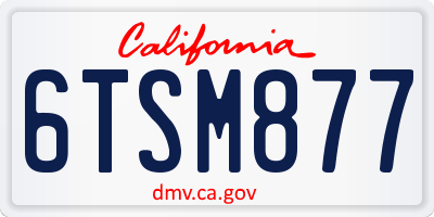 CA license plate 6TSM877