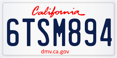 CA license plate 6TSM894