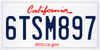 CA license plate 6TSM897