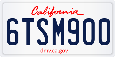 CA license plate 6TSM900