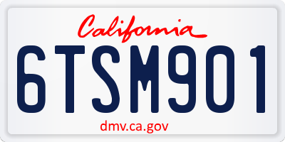 CA license plate 6TSM901