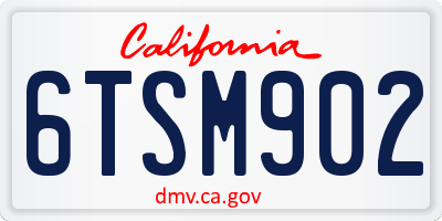 CA license plate 6TSM902