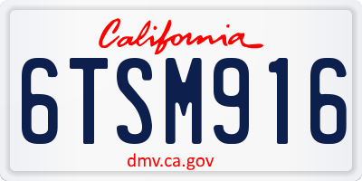 CA license plate 6TSM916