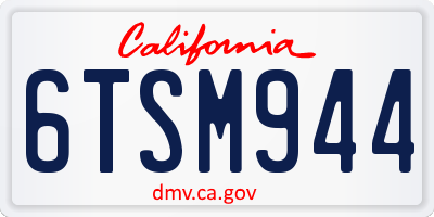 CA license plate 6TSM944