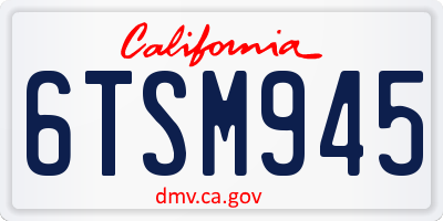 CA license plate 6TSM945