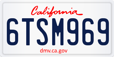 CA license plate 6TSM969