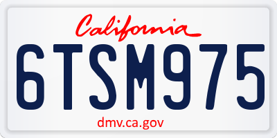 CA license plate 6TSM975