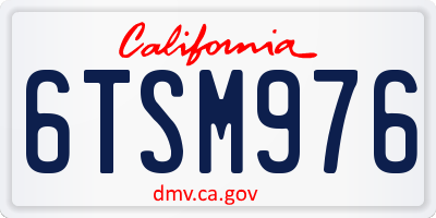 CA license plate 6TSM976