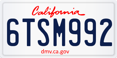 CA license plate 6TSM992
