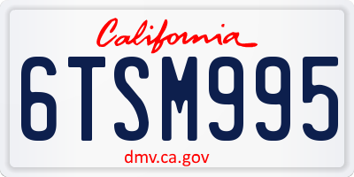 CA license plate 6TSM995