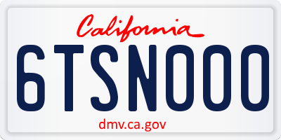 CA license plate 6TSN000