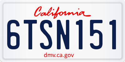 CA license plate 6TSN151