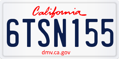 CA license plate 6TSN155