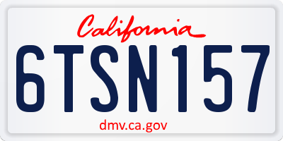 CA license plate 6TSN157