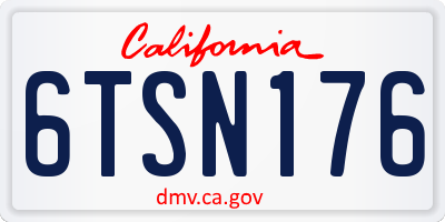 CA license plate 6TSN176