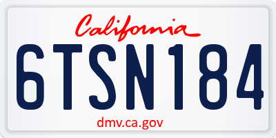 CA license plate 6TSN184