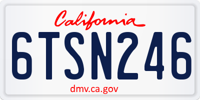 CA license plate 6TSN246