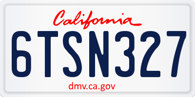CA license plate 6TSN327