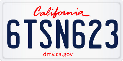 CA license plate 6TSN623