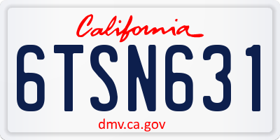 CA license plate 6TSN631