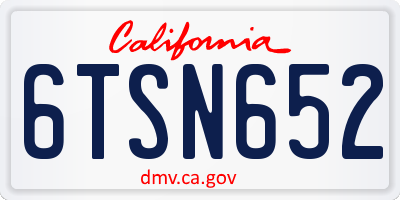 CA license plate 6TSN652