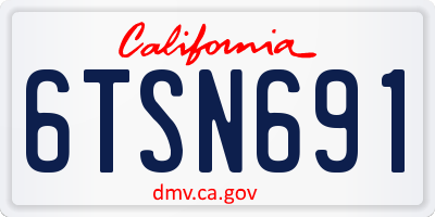 CA license plate 6TSN691